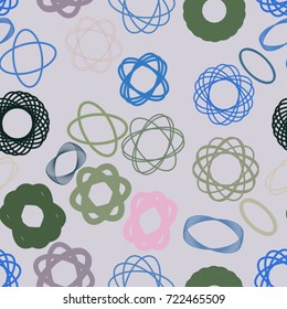 Seamless conceptual background, for web page, graphic design, catalog or texture. Pattern of oval and mixed. Vector illustration graphic.