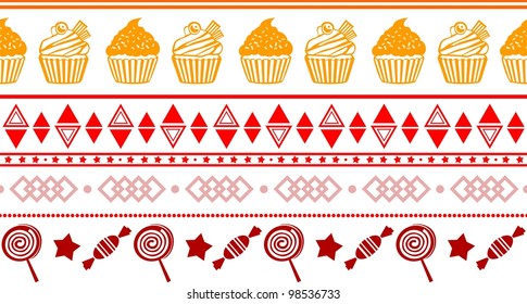 seamless confectionery colorful border