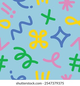 Seamless Confetti Abstract Shapes Pattern Background, vector elements, graphic design wallpaper background for your design , wrapping paper