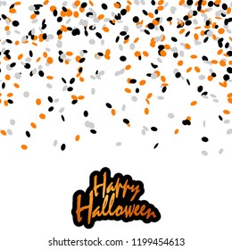 Seamless Confetti Background With Black, Orange And White Confetti For Halloween Layouts