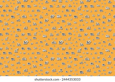 Seamless construction template on orange background.
