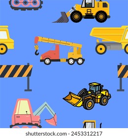 seamless construction vehicles for kid