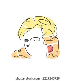 seamless contemporary abstract face. young girl with pastel colors, can be used for wall decoration, flats, fabrics, wallpapers. etc.