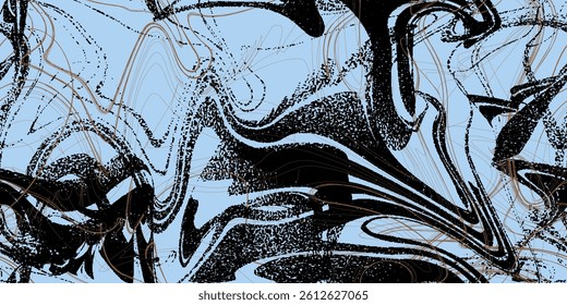 Seamless contemporary abstract pattern design. Black and white accents and rough wavy texture. Vector illustration