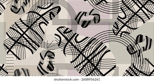 Seamless contemporary background. Repeating geometric lines. Vector illustration