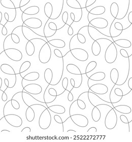 Seamless continuous line pattern. Abstract squiggly background with continuous lines. Curvy intersections of ropes