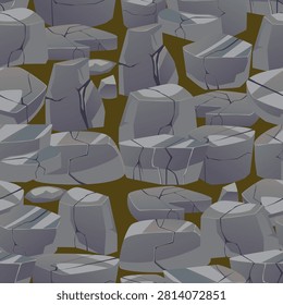 seamless continuous pattern of gray blocks of stone on a brown background.Close-up.Design element