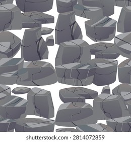 seamless continuous pattern of gray blocks of stone on a white background.Close-up.Design element