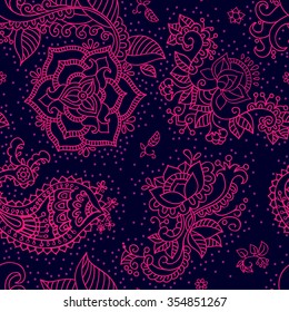 Seamless contour Paisley pattern