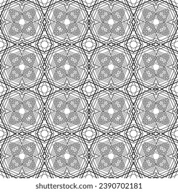 Seamless contour pattern with complex geometric composition. Vector illustration
