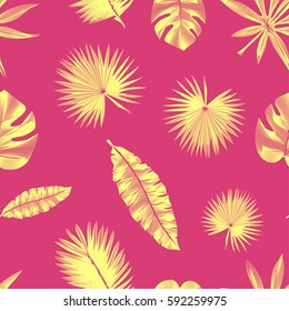 seamless contour tropical pattern, with exotic leaves. pink pattern printing on clothes, T-shirts, shirts, shorts