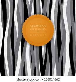 Seamless contrast pattern with waves. Bright orange label on contrast abstract background. It can be used for wallpaper, pattern fills, web page background, surface textures.