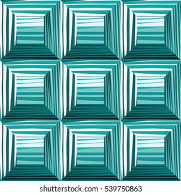 Seamless convex squares - vector illustration. Surround the squares, an illusion