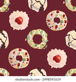 Seamless cookie pattern. Designs for fabric, textiles, wallpaper, packaging	
