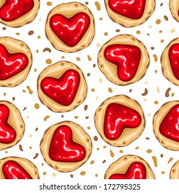 Seamless cookie pattern for Valentine's Day
