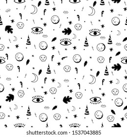 Seamless cool helloween pattern, illustration
