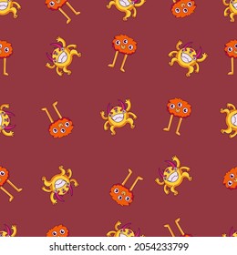 seamless cool monsters vector illustration template