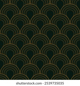 Seamless copper art deco twenties vintage pattern vector