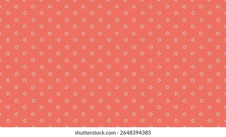 Seamless coral background with white star outline pattern. Ideal for kids designs, baby shower themes, cute stationery, scrapbooking, fabric prints, and digital paper.