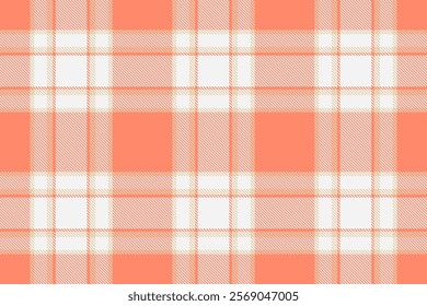 Seamless coral and cream plaid pattern. Perfect for textile design, fabric prints, scrapbooking, web backgrounds, and more.  A cheerful and versatile design, ideal for spring or summer projects.