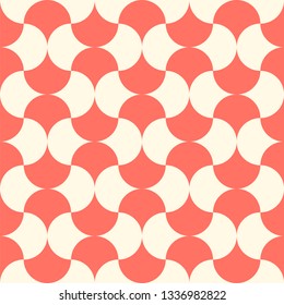 Seamless coral geometric pattern retro background. Clothing fabric print, wrap paper textile