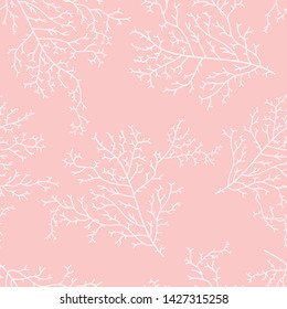 Seamless coral pattern - Great for summer textile print or wedding invitations, cards, backgrounds, gifts, packaging design projects. Surface pattern design.