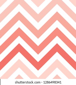Seamless coral pink zigzag pattern design on white background. vector illustration