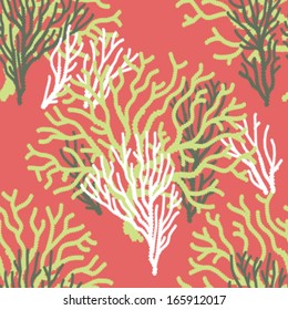 Seamless Coral Print Background Pattern