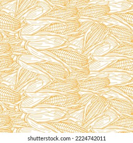 seamless corn pattern vector, hand drawing