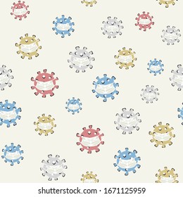 seamless Corona virus  pattern on white background