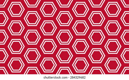 Seamless corporate red and white distant hexagons pattern vector