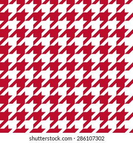 Seamless corporate red and white houndstooth pattern vector