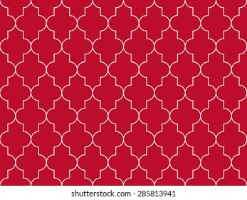 Seamless corporate red and white moroccan pattern vector