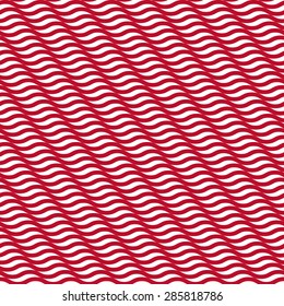 Seamless corporate red and white optical illusion waves pattern vector