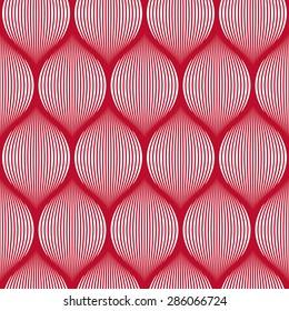 Seamless corporate red and white optical illusion woven pattern vector