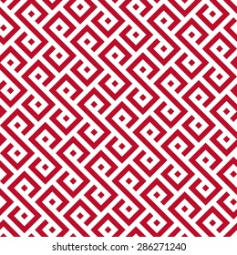 Seamless corporate red and white square ethnic pattern vector