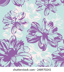 Seamless Cosmos flowers background
