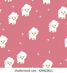 Seamless counting sheep spring night kids sweet dreams theme illustration background pattern in vector