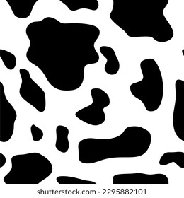 Seamless cow pattern print. Black and white ornament.