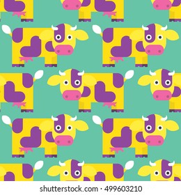Seamless Cow Pattern Vector