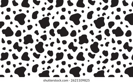 Seamless Cow Print Pattern – Black and White Animal Skin Texture