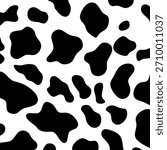 Seamless Cow Print Texture. Abstract Animal Skin Vector Pattern. Seamless cow skin pattern ideal for packaging, branding, arm-themed graphics, and decorative illustrations.