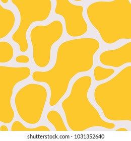 Seamless cow skin fashion pattern. Giraffe, animal fur skin texture pattern. Cow textile print. Camouflage background wallpaper. Seamless black and white vector background