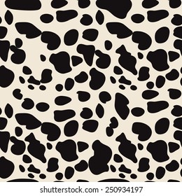 Seamless Cow Skin Pattern Vector Background for Fabric and Decoration