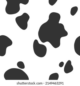 Seamless cow spots pattern. Contour vector print.