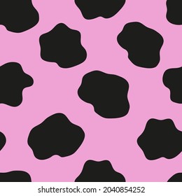 seamless cow stain print. black spots on clothing or prints