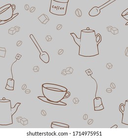 Nahtloses, gemütliches Muster mit Kaffeetassen