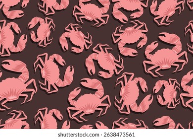 seamless crab pattern for background, fabric, wrapping, etc.