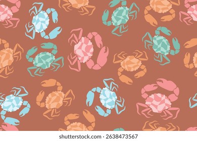 seamless crab pattern for background, fabric, wrapping, etc.