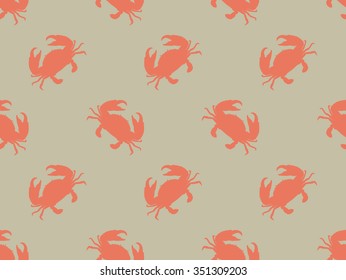 Seamless crab vector pattern